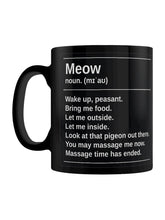 Load image into Gallery viewer, Meow Definition Black Mug
