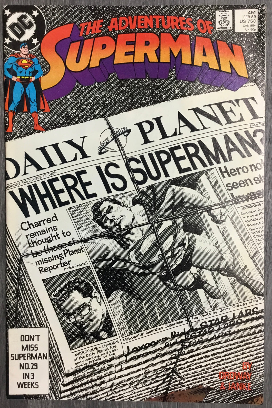 Adventures of Superman No. #451 1989 DC Comics