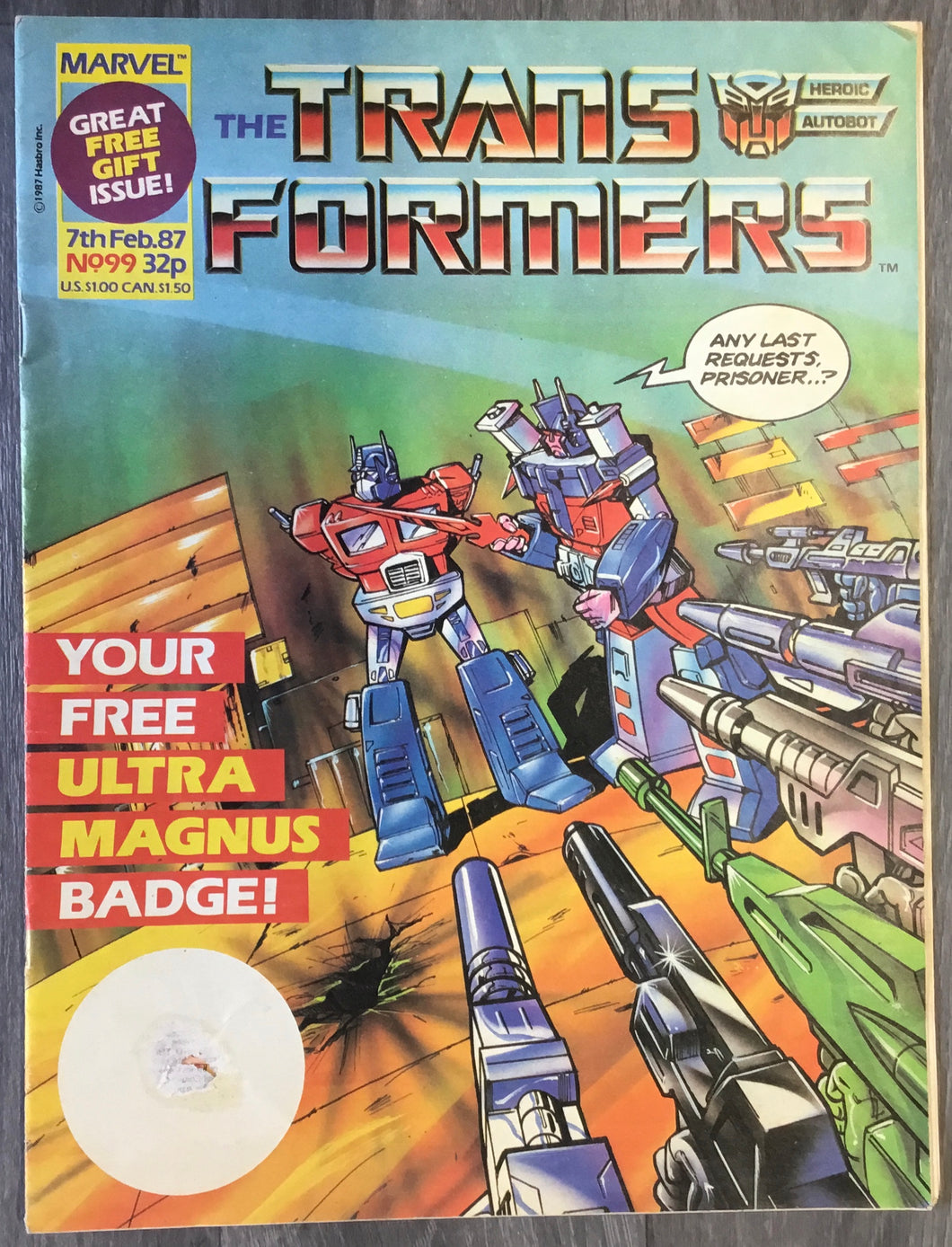 The Transformers No. #99 1987 Marvel U.K. Comics