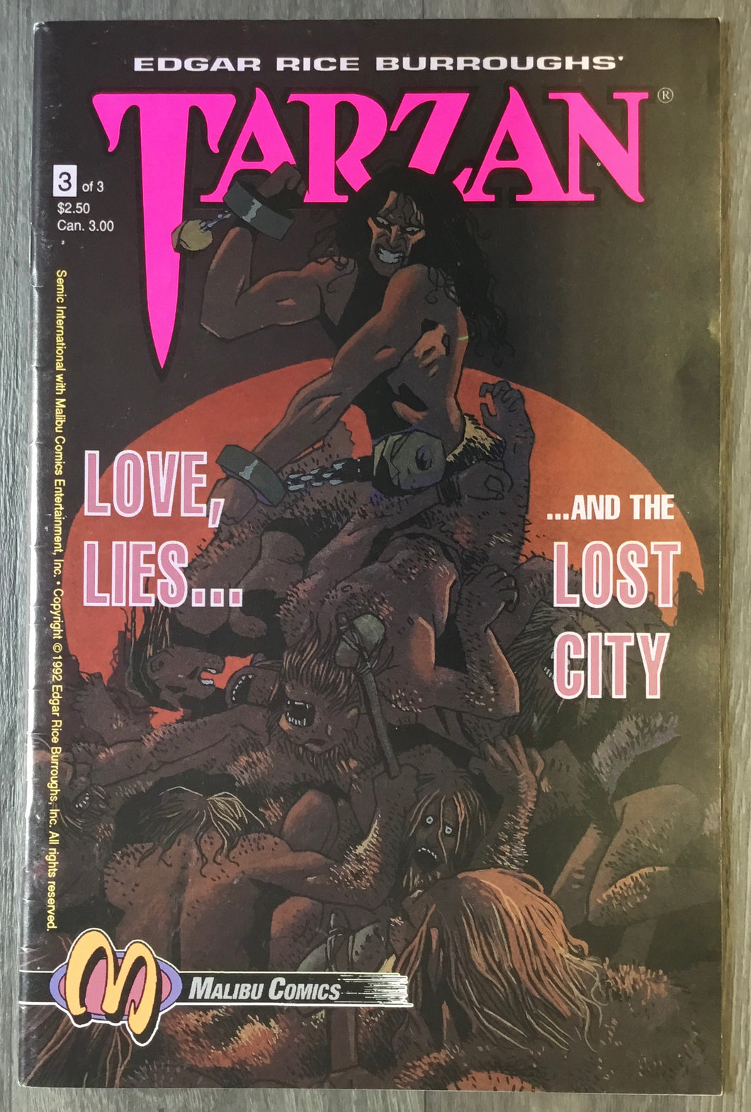 Tarzan: Love, Lies and the Lost City No. #3 1992 Malibu Comics