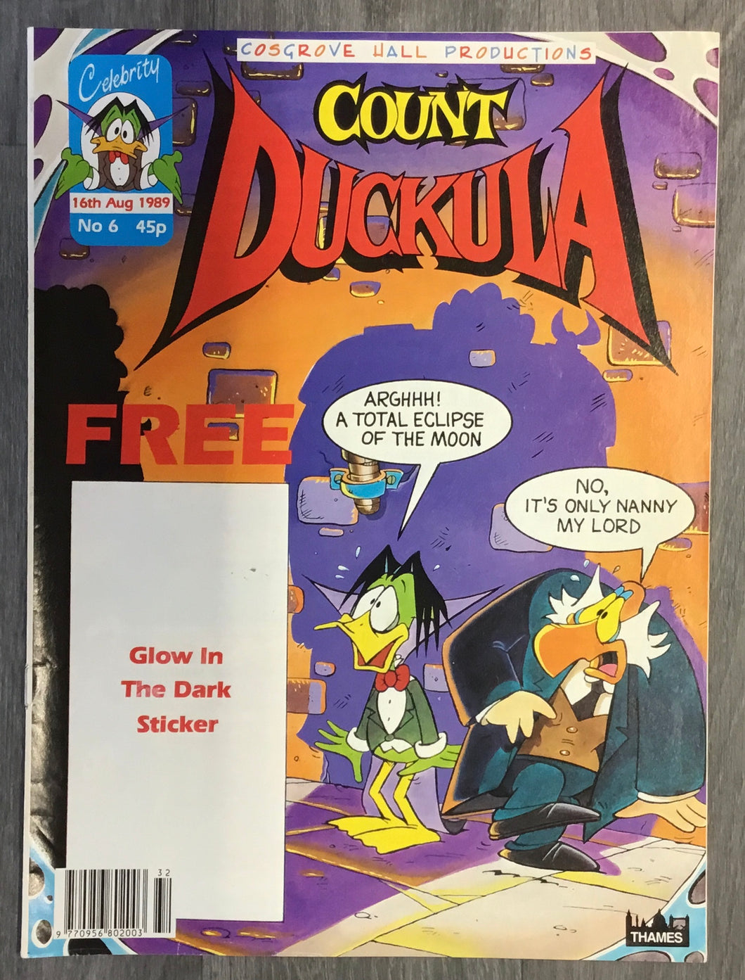 Count Duckula No. #6 1989 Cosgrove Hall Productions U.K. Comic
