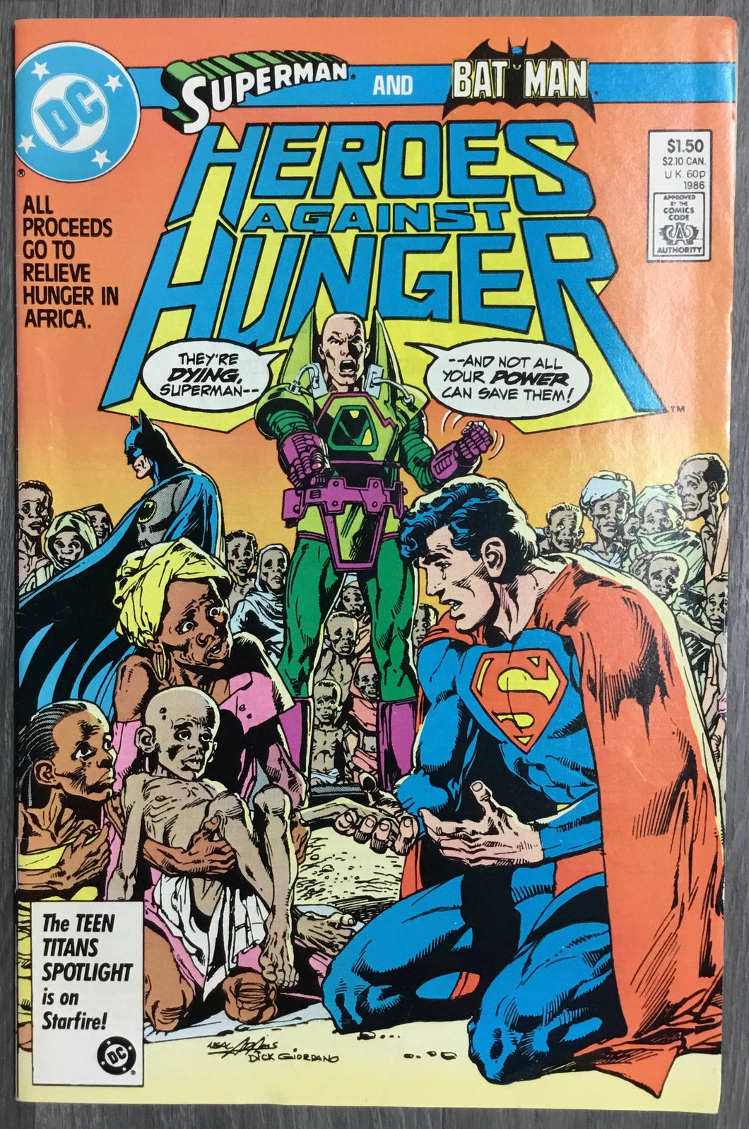 Heroes Against Hunger 1986 DC Comics